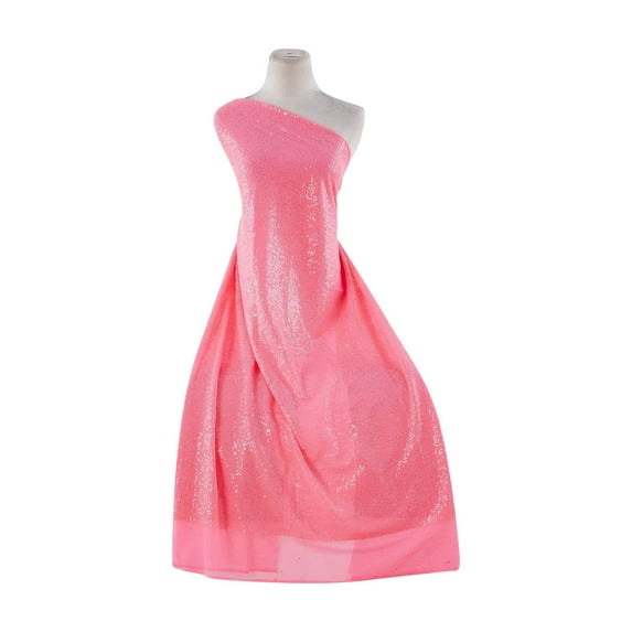 Zelouf Super Sequins Neon On Tulle , Sewing, DIY, Crafts Fabric by the Yard, Neon Pink, 3 Yard