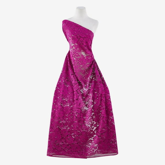 Zelouf Tasha Floral Lace , Sewing, DIY, Crafts Fabric by the Yard, Audacious Orchid, 3 Yard