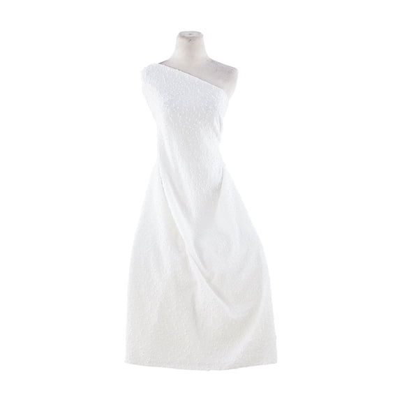 Zelouf Taylor Bubble Knit W/foil , Sewing, DIY, Crafts Fabric by the Yard, White/gold, 3 Yard