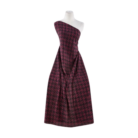 Zelouf Taylor Heather Sweater Knit Print , Sewing, DIY, Crafts Fabric by the Yard, 939 Blk/scarlett, 3 Yard