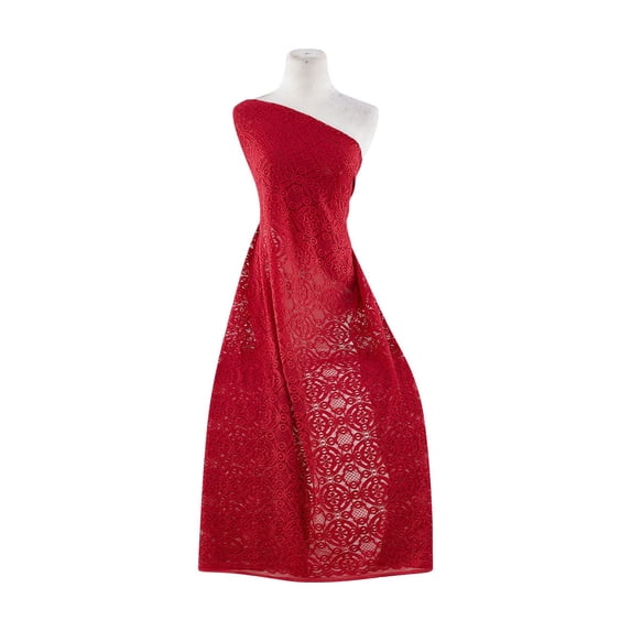 Zelouf Teresa Lace W/foil , Sewing, DIY, Crafts Fabric by the Yard, Apple Jolly/red, 3 Yard