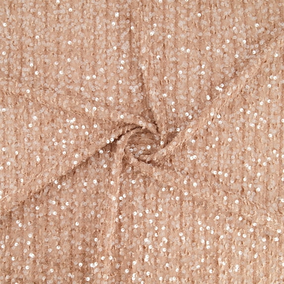 Zelouf Textured Knit W/ Sequins And Eyelash , Sewing, DIY, Crafts Fabric by the Yard, Dark Rose, 7 Yard