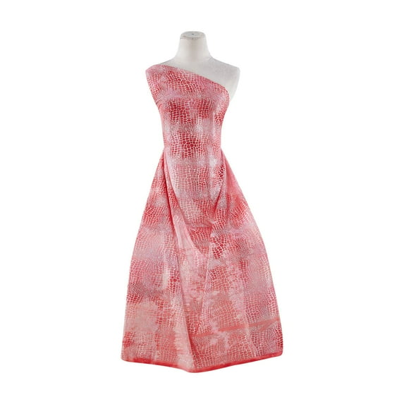 Zelouf Tie Dye Mjc With Alligator Foil , Sewing, DIY, Crafts Fabric by the Yard, Apricot/sil, 50 Yard