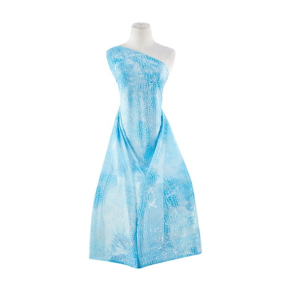 Zelouf Tie Dye Mjc With Alligator Foil , Sewing, DIY, Crafts Fabric by the Yard, Blueberry/sil, 50 Yard