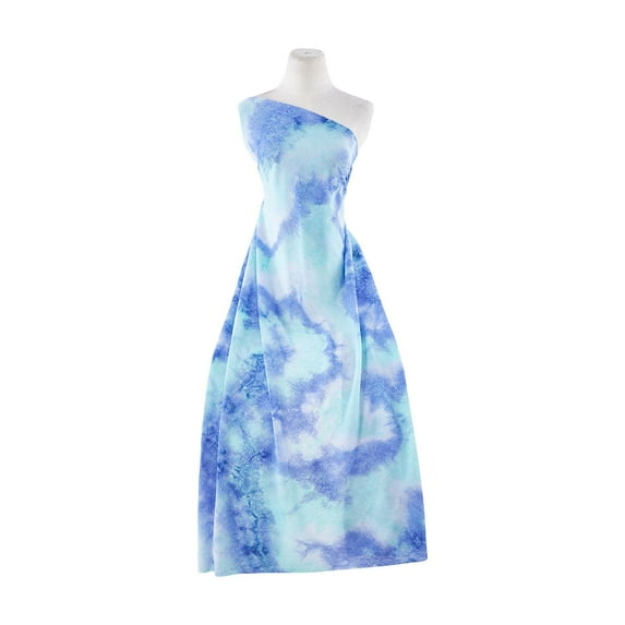 Zelouf Tie Dye Print On Lny Frise Knit , Sewing, DIY, Crafts Fabric by the Yard, Turq Slush, 5 Yard