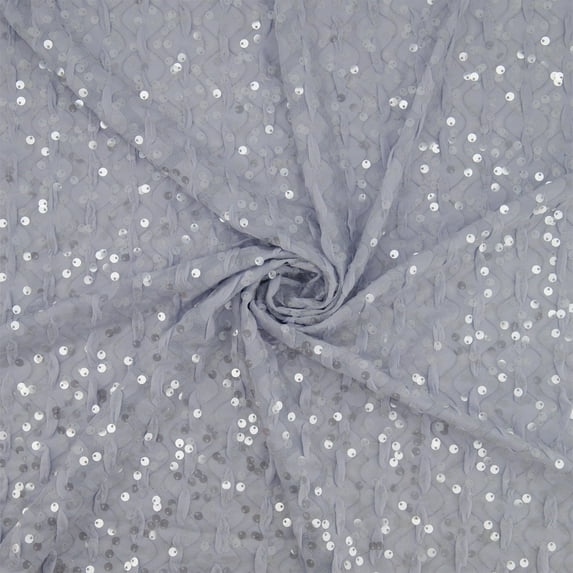 Zelouf Tiffany Sequins On Textured Knit , Sewing, DIY, Crafts Fabric by the Yard, Peri, 7 Yard