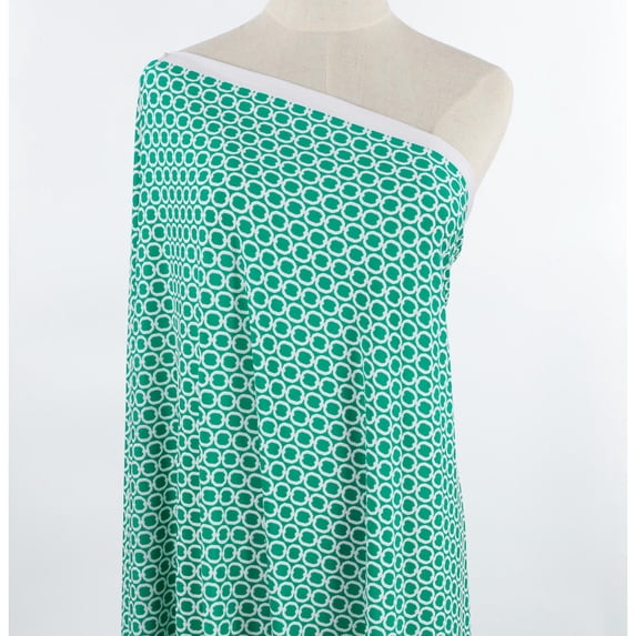 Zelouf Timeless Geo Puff Print Ity , Sewing, DIY, Crafts Fabric by the Yard, Brilliant Green, 10 Yard