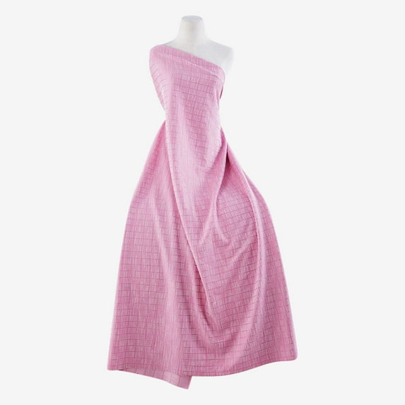 Zelouf Tina Lurex Hint Boucle Knit , Sewing, DIY, Crafts Fabric by the Yard, Pink/white, 20 Yard