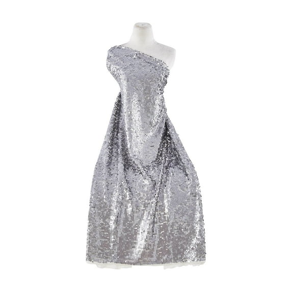 Zelouf Triangle Sequins On Tulle , Sewing, DIY, Crafts Fabric by the Yard, Pure/ivory, 10 Yard