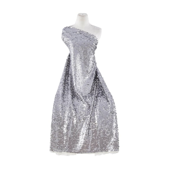 Zelouf Triangle Sequins On Tulle , Sewing, DIY, Crafts Fabric by the Yard, Pure/ivory, 3 Yard