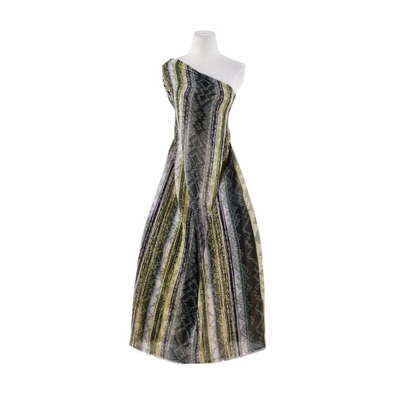 Zelouf Tribal Stripe Printed Yoryu , Sewing, DIY, Crafts Fabric by the Yard, 073 Sage/blush, 5 Yard