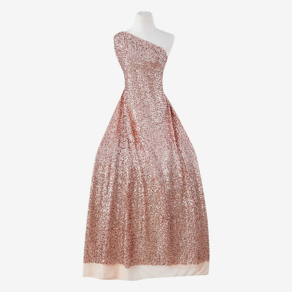 Zelouf Tula Faceted All Over Sequin Mesh  , Sewing, DIY, Crafts Fabric by the Yard, Apricot Allure, 3 Yard