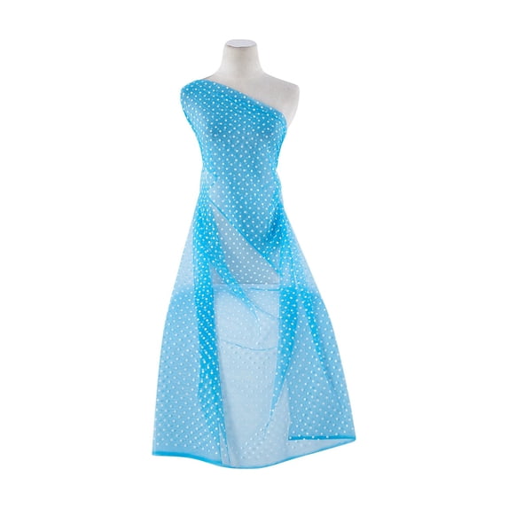 Zelouf Tulle With White Duco Dot , Sewing, DIY, Crafts Fabric by the Yard, Ocean Petal, 3 Yard