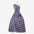 thumbnail image 1 of Zelouf Two Stretch Woven Plaid  , Sewing, DIY, Crafts Fabric by the Yard, Grey/purple, 1 Yard, 1 of 2