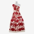 thumbnail image 1 of Zelouf Venus Embroidery Sequin Lace Mesh  , Sewing, DIY, Crafts Fabric by the Yard, Red Delight, 1 Yard, 1 of 2