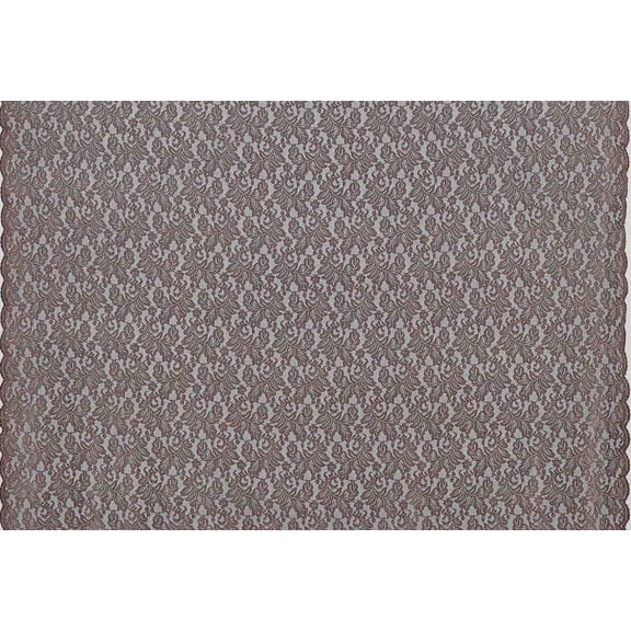 Zelouf Vienna Floral Lace W/glitter & Scallop  , Sewing, DIY, Crafts Fabric by the Yard, Maple/black, 3 Yard