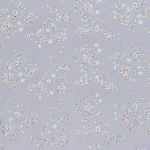 Zelouf Vine Embroidery Mesh , Sewing, DIY, Crafts Fabric by the Yard, Black/blush, 5 Yard