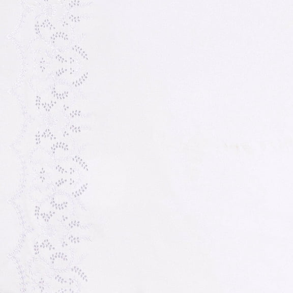 Zelouf Vine Eyelet Border Cdc  , Sewing, DIY, Crafts Fabric by the Yard, Ivory/white, 3 Yard