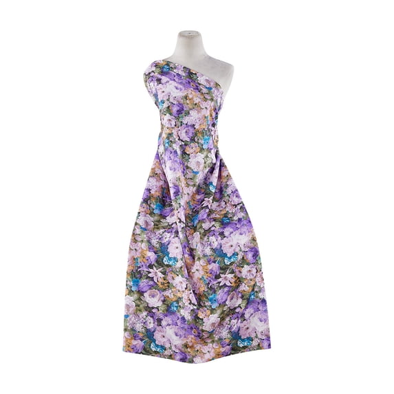 Zelouf Wild Flower On Shantung , Sewing, DIY, Crafts Fabric by the Yard, Lavender Bouque, 20 Yard
