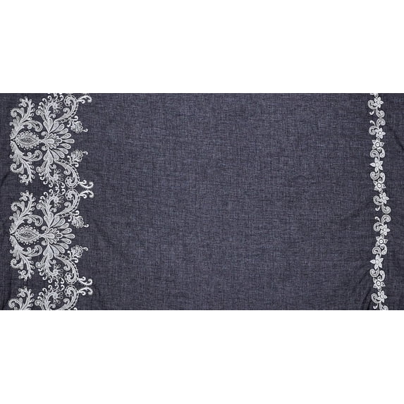 Zelouf Wild Haven Embroidery Cotton Voile , Sewing, DIY, Crafts Fabric by the Yard, Black/white, 3 Yard