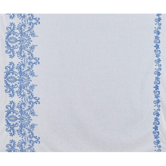 Zelouf Wild Haven Embroidery Cotton Voile , Sewing, DIY, Crafts Fabric by the Yard, White/peri, 7 Yard