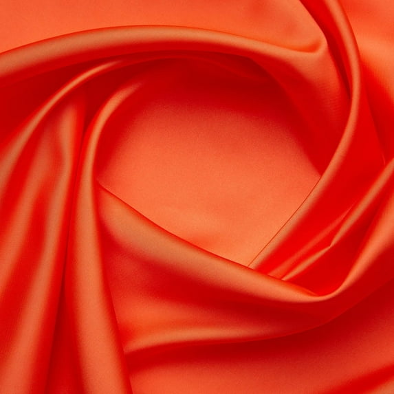 Zelouf Windsor Satin , Sewing, DIY, Crafts Fabric by the Yard, Cool Orange, 1 Yard