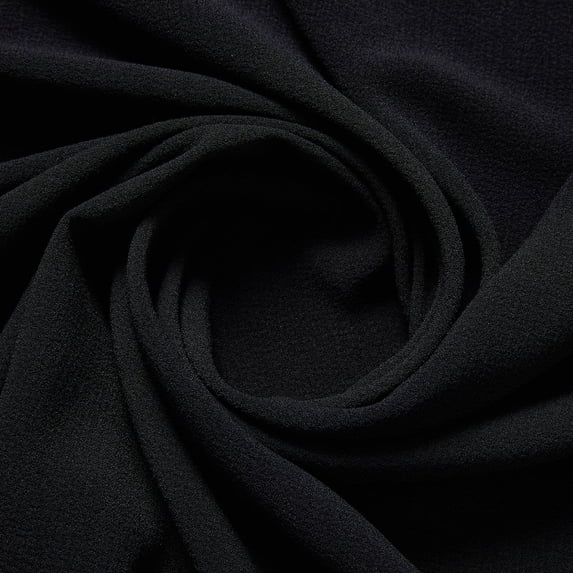 Zelouf Woven Textured Crepe , Sewing, DIY, Crafts Fabric by the Yard, Black, 10 Yard