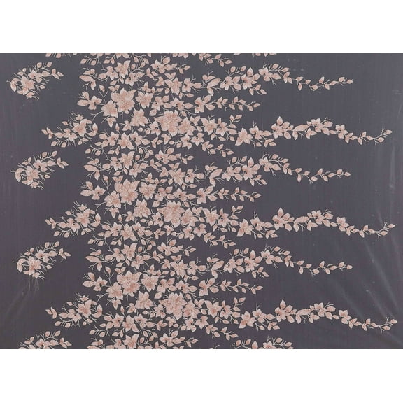 Zelouf Yarrow Embroidery Sequin Glitter Mesh , Sewing, DIY, Crafts Fabric by the Yard, Almond Mystery, 3 Yard