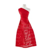 Zelouf Yoanna Retro Floral Stripe Lace  , Sewing, DIY, Crafts Fabric by the Yard, 333 Cherry Lip, 1 Yard