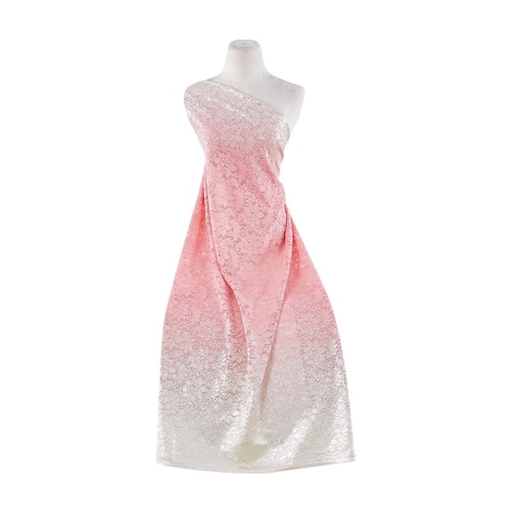 Zelouf Yoko Floral Ombre Foil Lace , Sewing, DIY, Crafts Fabric by the Yard, Coral/lt Gold, 20 Yard