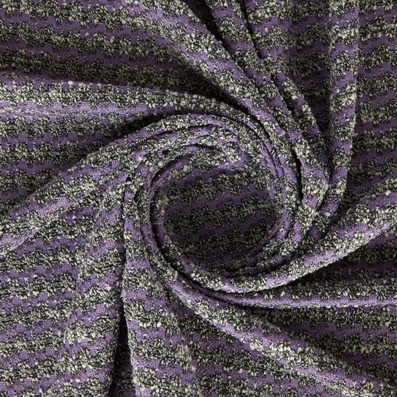 Zelouf Zena Boucle Knit , Sewing, DIY, Crafts Fabric by the Yard, Purple Combo, 7 Yard