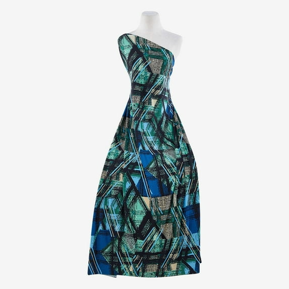 Zelouf Zs1508P Print Ity , Sewing, DIY, Crafts Fabric by the Yard, 479 Teal/green, 10 Yard