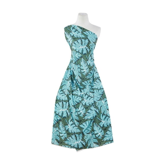 Zelouf Zs1801Ss Print Belle Crepe , Sewing, DIY, Crafts Fabric by the Yard, 749 Jungle/turq, 10 Yard