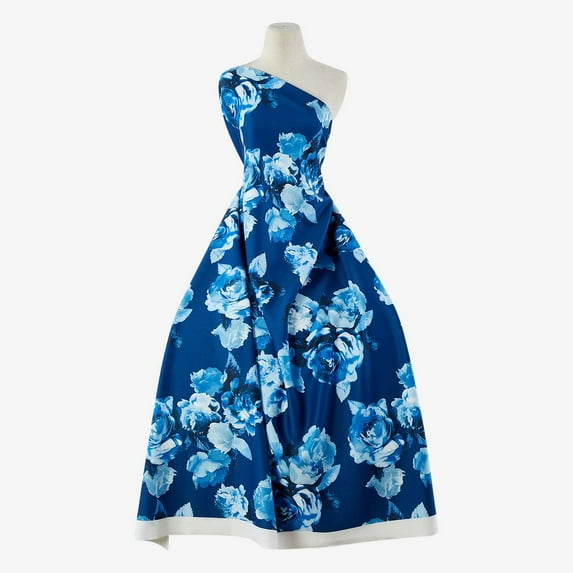 Zelouf Zs1804M-4 Print Scuba , Sewing, DIY, Crafts Fabric by the Yard, 494 Blue/black, 7 Yard