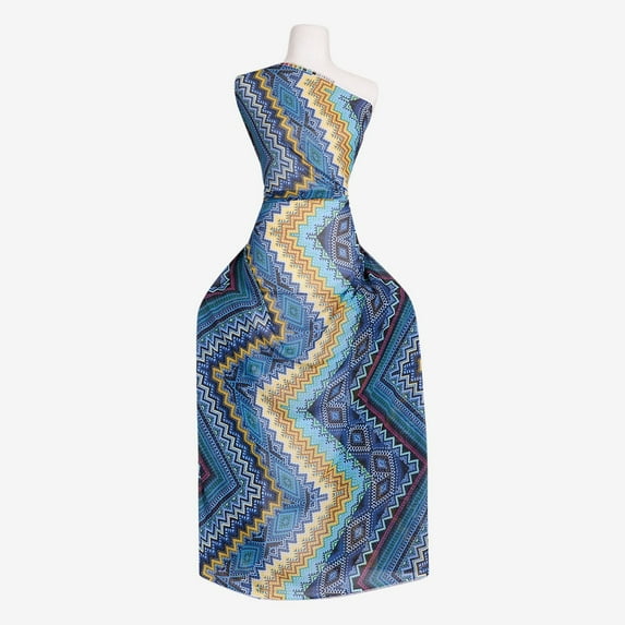 Zelouf Zs1805Jjjj Hi Multi Chiffon , Sewing, DIY, Crafts Fabric by the Yard, 454 Blue/gold, 10 Yard