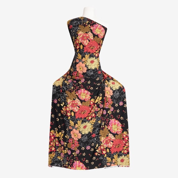 Zelouf Zs1805Kkkk Print On Ity , Sewing, DIY, Crafts Fabric by the Yard, 987 Black/rust, 5 Yard