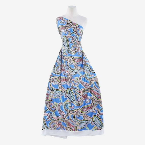 Zelouf Zs1807Ww-1 Print On Ity , Sewing, DIY, Crafts Fabric by the Yard, 437 Blue/coral, 5 Yard