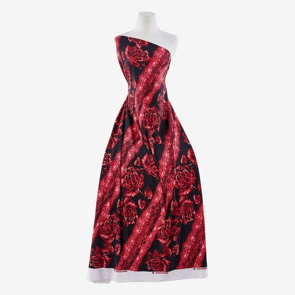 Zelouf Zs1810Gg-1 Print On Ity  , Sewing, DIY, Crafts Fabric by the Yard, 393 Red Combo, 10 Yard