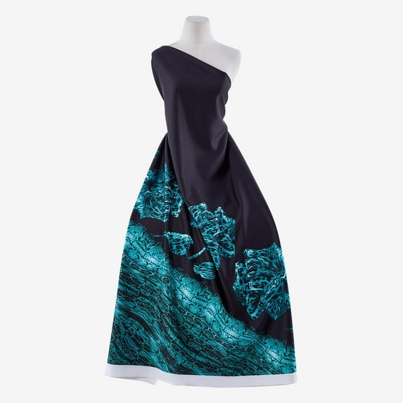 Zelouf Zs1810Gg-2 Indexed Print On Scuba , Sewing, DIY, Crafts Fabric by the Yard, 997 Ocean Combo, 1 Yard