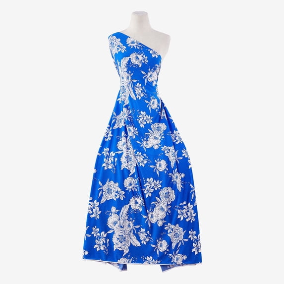 Zelouf Zs1810T-1 Print Ity With Puff , Sewing, DIY, Crafts Fabric by the Yard, 441 Cobalt/whit, 5 Yard