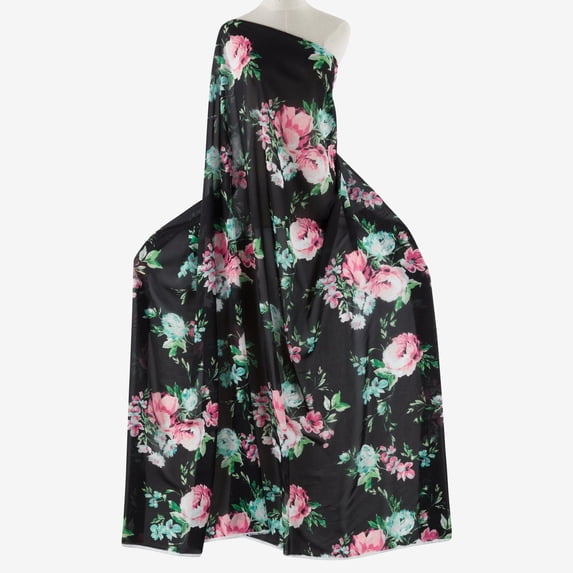 Zelouf Zs1810U-1 Print High Multi Chiffon , Sewing, DIY, Crafts Fabric by the Yard, 937 Black/green, 20 Yard