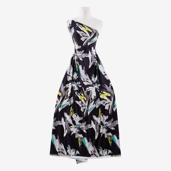 Zelouf Zs1901K-1 Print Ity , Sewing, DIY, Crafts Fabric by the Yard, 907 Blk/citron, 20 Yard