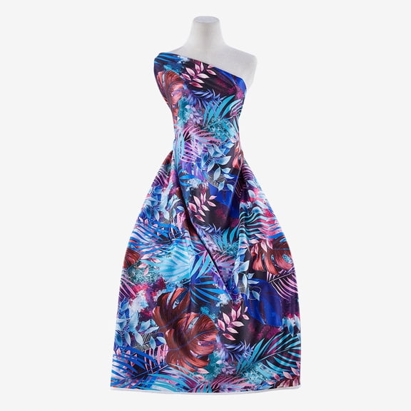 Zelouf Zs1905E Print Shakira , Sewing, DIY, Crafts Fabric by the Yard, 443 Blue/pink, 5 Yard