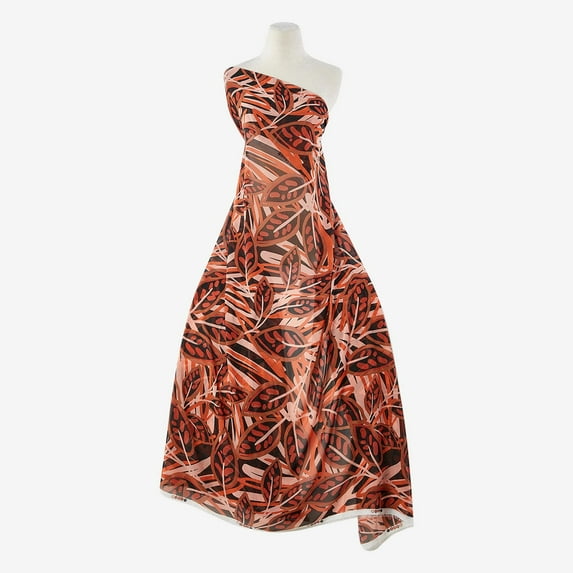 Zelouf Zs1907Jj-1 Print Hi Mutli Chiffon , Sewing, DIY, Crafts Fabric by the Yard, 923 Blk/brick, 10 Yard