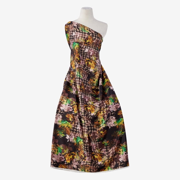 Zelouf Zs1910E Print Poly Stretch Satin , Sewing, DIY, Crafts Fabric by the Yard, 257 Toffee/spice, 3 Yard