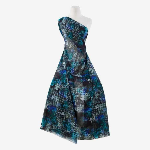 Zelouf Zs1910E Print Yoryu , Sewing, DIY, Crafts Fabric by the Yard, 907 Taupe/teal, 10 Yard
