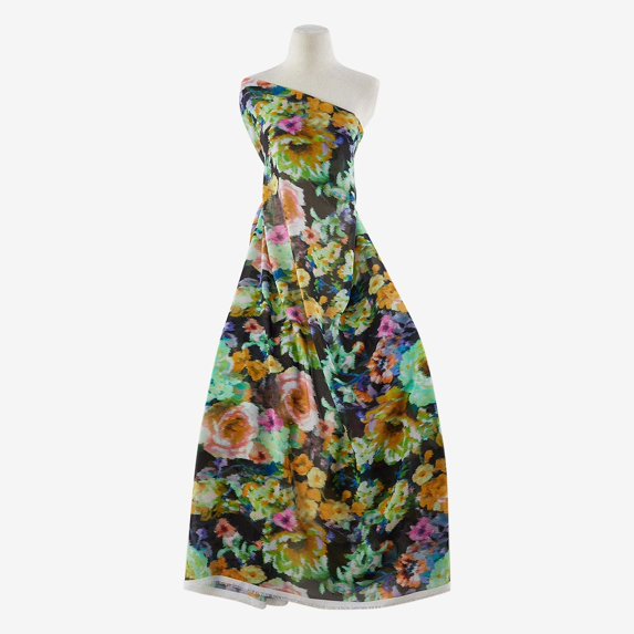 Zelouf Zs1910Xx Print Hi Multi Chiffon , Sewing, DIY, Crafts Fabric by the Yard, 957 Gold/lime, 20 Yard