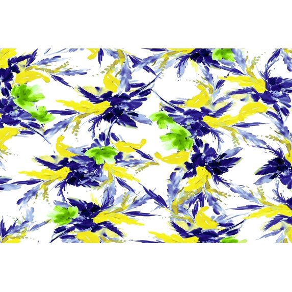 Zelouf Zs2001Aa Print Scuba , Sewing, DIY, Crafts Fabric by the Yard, Cobalt/lime, 50 Yard