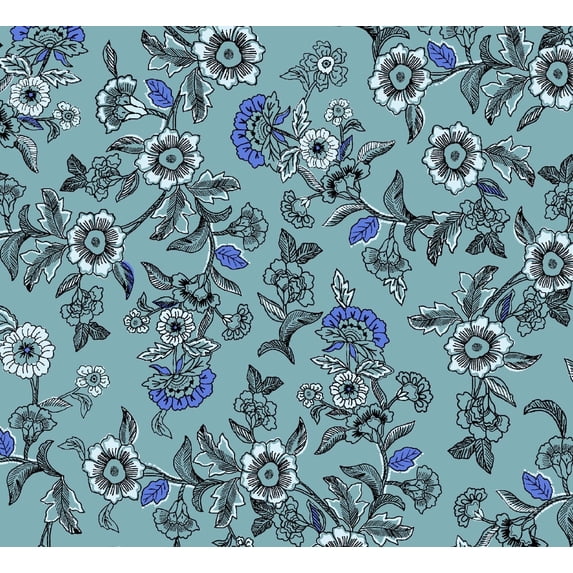 Zelouf Zw1508J-5 Print Chiffon , Sewing, DIY, Crafts Fabric by the Yard, Cw 10 Ice/blue, 20 Yard