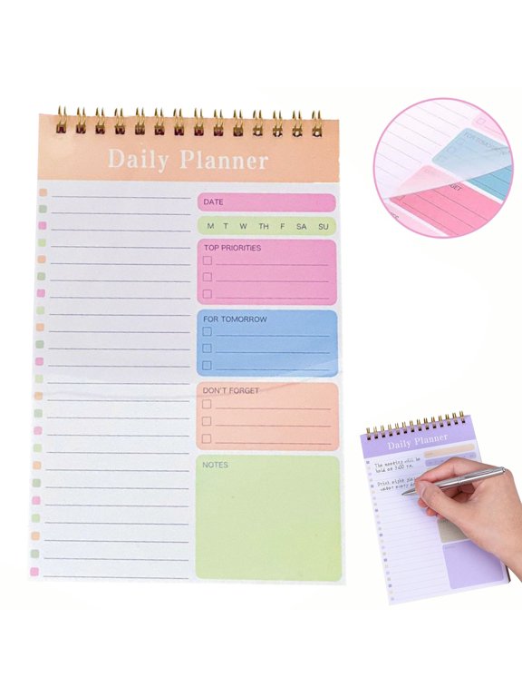 1 Pc Daily To Do List Notepads, 30 Sheets Durable Spiral to Do List Notebook, Multipurpose Daily Planner Notepad with Task Checklist for Work Home Supplies, 8.26x5.11 inch
